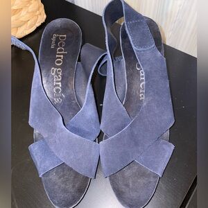 Pedro Garcia Women's Navy Suede Sandals, size 40.5 EU